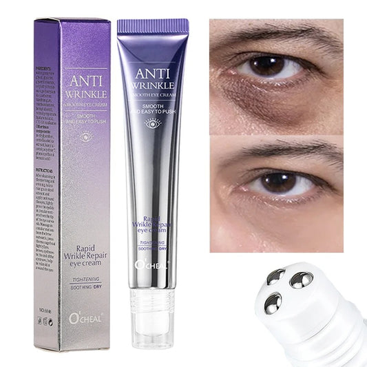 Anti Wrinkle Anti Dark Circle Eye Cream Roller Massager Moisturizing Eye Bags Anti Aging Hyaluronic Acid Eye Skin Care