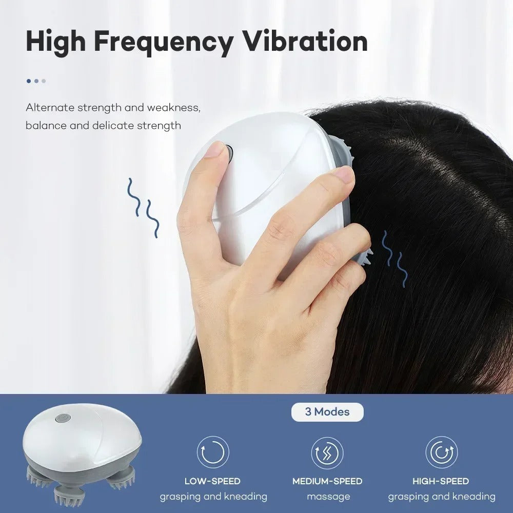 Electric Scalp Head Massager Red Light Therapy Antistress Relax Body Massage Remove Muscle Tension