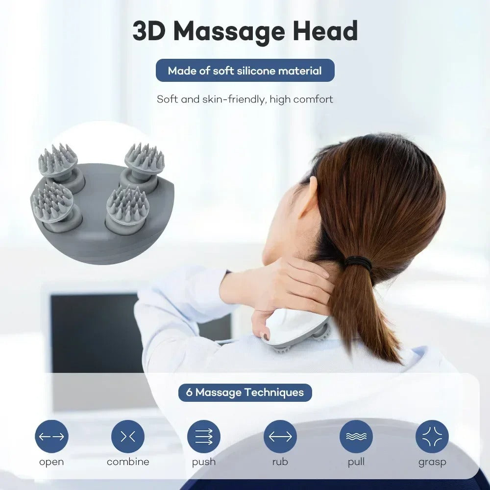 Electric Scalp Head Massager Red Light Therapy Antistress Relax Body Massage Remove Muscle Tension